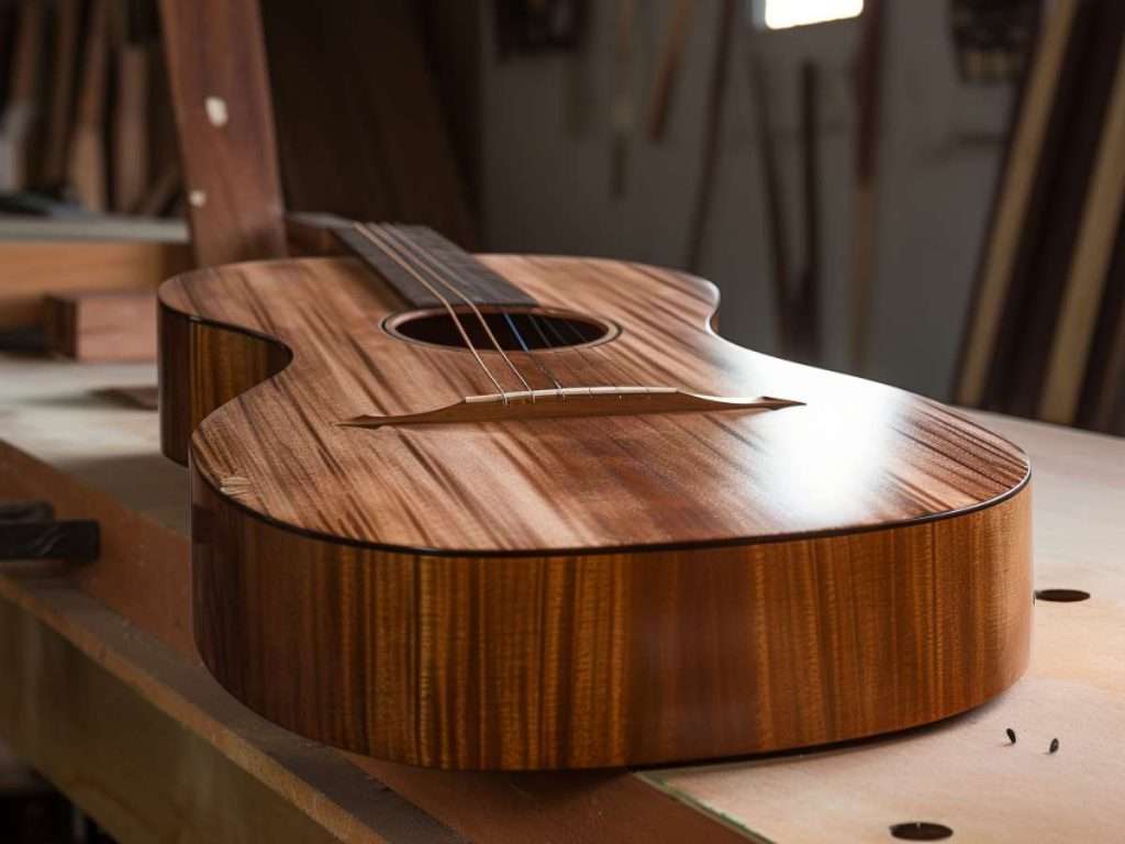 branded mahogany guitar
